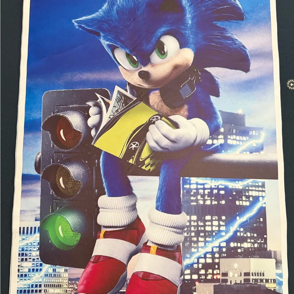 Sonic the Hedgehog Poster vinyl material